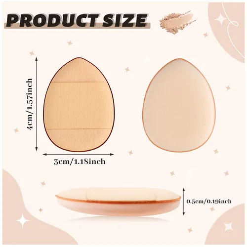 Miniatura 2 de WishLotus 6 esponjas de maquillaje en forma de gota para base de maquillaje reutilizables sueltas con estuche pequeño para mujeres y niñas