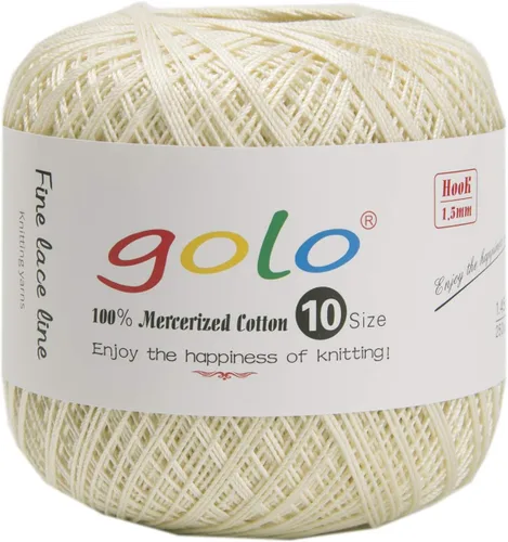 Miniatura 70 de Golo - Bolas de hilo para crochet de algodón tamaño 10, color algodón para crochet D-Fresa D078-fresa