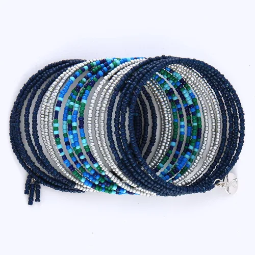 Miniatura 2 de COIRIS Pulseras elásticas de cuentas de semillas multicapa con cuentas pequeñas y apilables, para mujeres y niñas