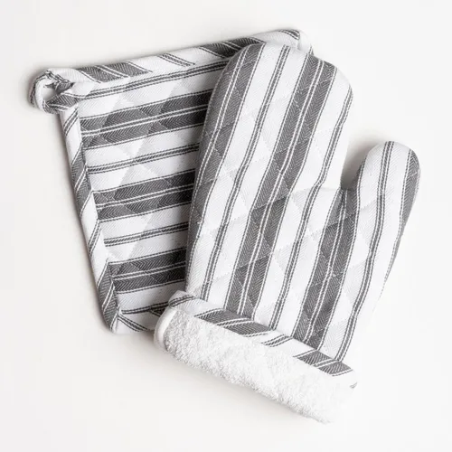 Miniatura 4 de Juego de guantes de horno y soportes para ollas - Guantes resistentes al calor duraderos - Mitones gruesos para cocina - Adecuados para cocinar