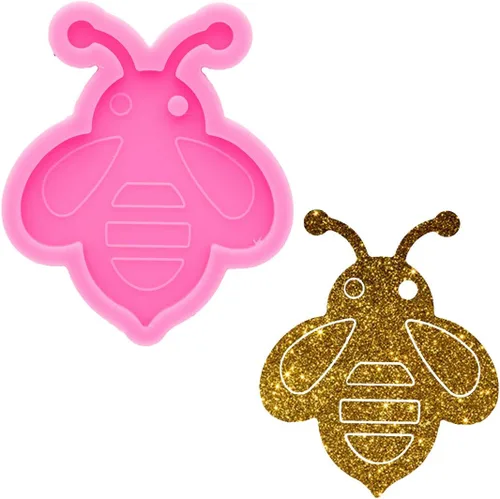 Molde de silicona súper brillante estilo abeja para manualidades, moldes de resina epoxi para llavero de silicona, moldes de fundición, molde de