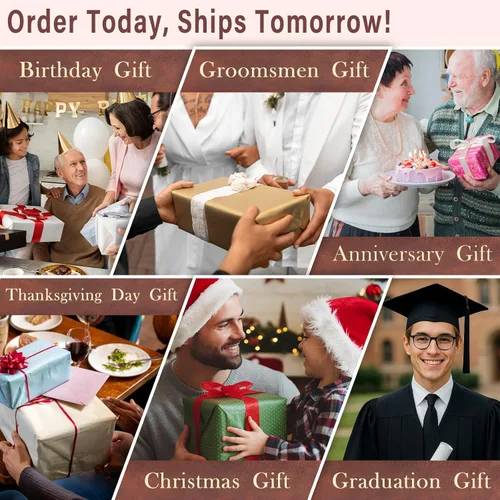 Miniatura 4 de Neceser personalizado para hombres, regalo de graduación para él, bolsa de afeitar de viaje personalizada de cuero grabado, regalos del día