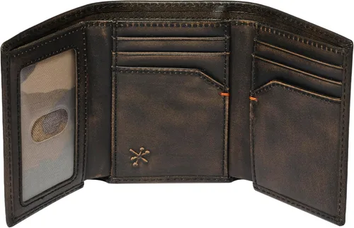 Miniatura 6 de House of Jack Co. Billetera triple Trifold de cuero para hombre Piel de vaca de grano completo con acabado pulido a mano Cartera