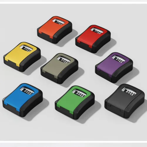Miniatura 9 de Caja de bloqueo de llave de montaje en pared segura con protección de contraseña de 4 dígitos, caja fuerte para llaves al aire libre (negro)