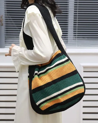 Miniatura 15 de ENBEI Bolsos de hombro para mujer Bolsos de ganchillo Bolso de punto grande Bolso de mano estético para la escuela lindo Bolsas de mano Bolsa