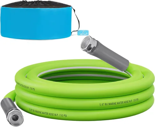 RVGUARD Manguera de agua para autocaravana de 15 pies, 5/8 pulgadas de diámetro interior, manguera de jardín sin plomo y sin fugas para RV,