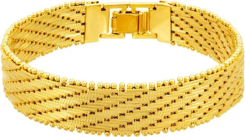 Miniatura 8 de LIFETIME JEWELRY Pulsera de tejido de cesta plana vintage chapada en oro real de 24 quilates para mujeres y hombres (0.276 in y 0.512 in)