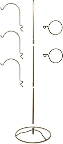 Yard Butler YT-5 Jardín colgante para árbol de patio, tres ganchos de pastor para colgar plantas al aire libre o interior, dos soportes circulares