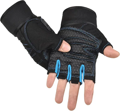 Miniatura 9 de SUJAYU Guantes de entrenamiento, guantes de gimnasio para hombres, muñequeras para levantamiento de muñecas, guantes para entrenamiento, guantes