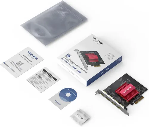 Miniatura 8 de WAVLINK Tarjeta 4K PCIE 4 monitores HDMI, adaptador PCIE a HDMI soporta extender 4 monitores de salida para Windows 11/10 y Ubuntu con DisplayLink