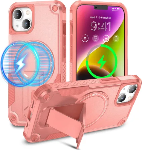 Miniatura 10 de Caka Funda para iPhone 13 y Funda para iPhone 14 [Compatible con Magsafe] [Soporte Invisible Integrado] [Protección Resistente contra Caídas] A