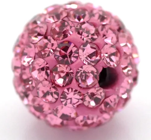 Miniatura 26 de RUBYCA Pave - Cuentas de arcilla de cristal checo para joyería Shamballa (20 unidades, 0.472 pulgadas, morado claro)