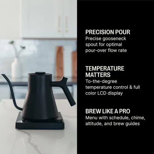 Miniatura 3 de Paquete para conocedores del café negro mate: hervidor eléctrico de cuello de cisne Fellow Stagg EKG Pro + molinillo de cerveza de oda Gen 2
