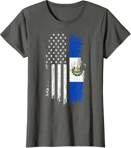 Miniatura 10 de Camiseta de la bandera de Estados Unidos salvadoreño - Camiseta de El Salvador USA