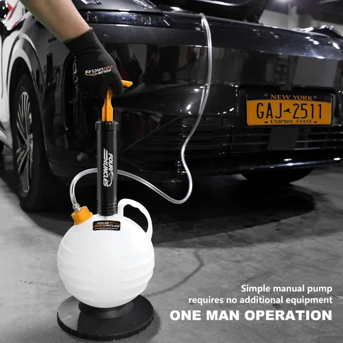 Miniatura 4 de FOUR UNCLES Bomba extractora de aceite manual de 6L, extractor de líquido con manguera principal de 59 pulgadas, tres tubos de extensión de 41