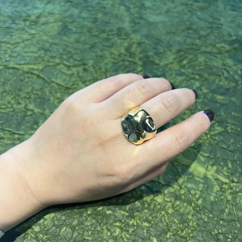 Miniatura 7 de Anillos de oro para mujer, chapados en oro de 18 quilates, anillos gruesos para regalo