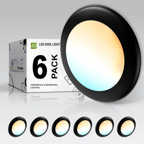 Miniatura 33 de ASD Paquete de 12 luces LED de disco de 6 pulgadas, 15 W 5000 K luz diurna 1300 LM CRI90+, luminaria empotrable regulable de techo, montaje en Blanco