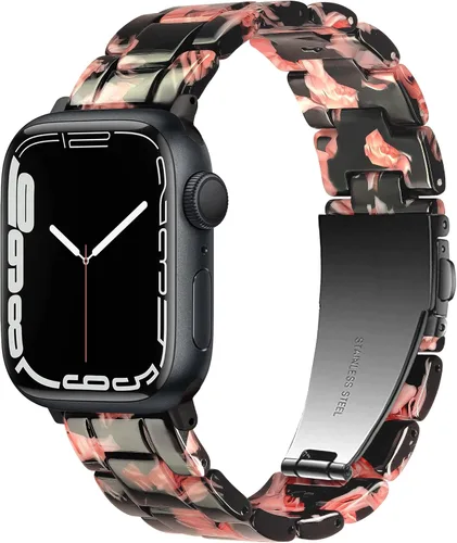 Miniatura 25 de Compatible con Apple Watch Band de 1.614 in, 1.575 in, 1.496 in o 1.929 in, 1.772 in, 1.732 in, 1.654 in, correa de repuesto de resina ligera Blanco