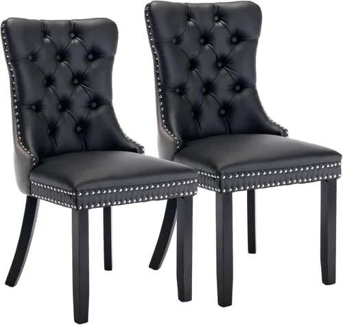 Miniatura 27 de Silla de comedor copetuda moderna de terciopelo para comedor, sillas de comedor tapizadas con remache de clavo, anillo trasero para cocina, comedor