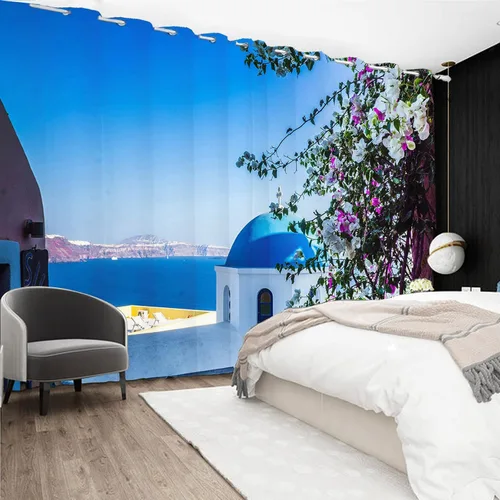 Miniatura 10 de Cortinas japonesas con pintura de tinta, monte Fuji, sol rojo, puesta de sol, hojas de bambú, cortinas de ventana para dormitorio, sala de estar