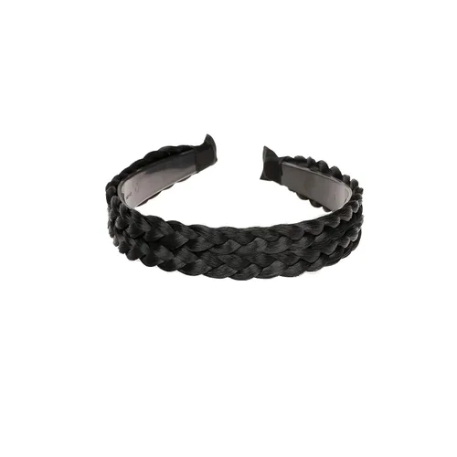 Miniatura 11 de Diadema trenzada de pelo sintético, aro de pelo clásico, grueso, ancho, trenzado, peluca de trenzas esponjosas, accesorio de belleza para mujeres