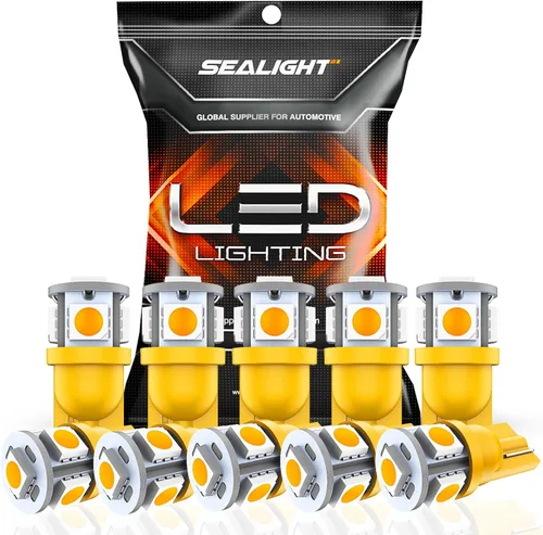 Miniatura 15 de SEALIGHT 194 foco LED 2000K ámbar 168 T10 2825 W5W 600% de brillo, focos LED de cuña para interior de automóvil, reemplazo para luces de matrícula