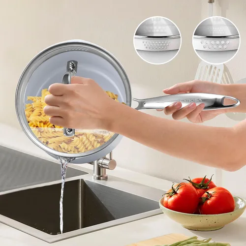 Miniatura 2 de Cacerola antiadherente de 2 cuartos con tapa, cacerola de cerámica pequeña para cocinar, no tóxica, libre de PTFE y PFOA - apta para horno
