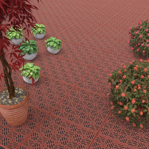 Miniatura 3 de Baldosas para terraza - Pack de 6 adoquines - Baldosas entrelazadas de polipropileno para patio - Pisos al aire libre para terraza, porche, garaje