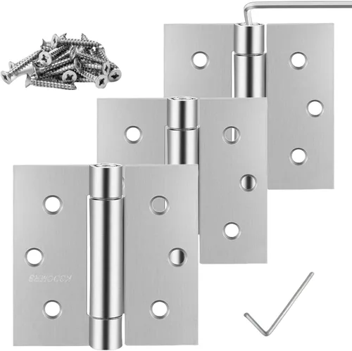Miniatura 11 de Bisagras de acero inoxidable de cierre automático de 3.5 pulgadas, 3-1/2 pulgadas x 3 1/2 pulgadas, resorte resistente cargado automático ajustable