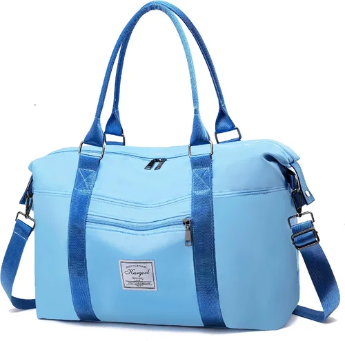 Miniatura 42 de Bolsa de gimnasio con bolsillo húmedo, bolsa de viaje plegable para mujer, bolsa de viaje impermeable para viajes, gimnasio, yoga