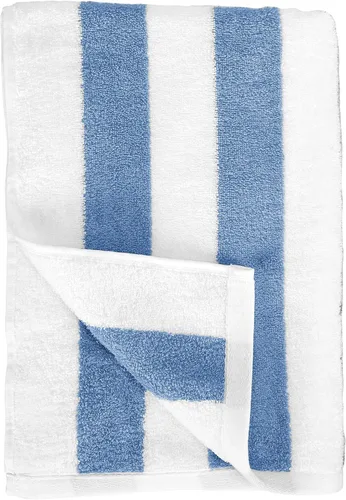 Miniatura 8 de Amazon Basics Soft & Absorbent Beach Towels, 100% Cotton, Cabana Stripe, Machine Washable, Quick Dry, Large 30" x 60", Sky Blue, 4-Pack