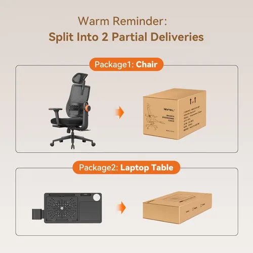 Miniatura 8 de Silla de oficina Newtral ergonómica con reposapiés, soporte lumbar autoajustable, silla de escritorio de respaldo alto con apoyabrazos 4D, bloqueo