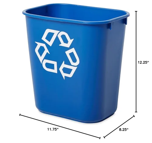 Miniatura 2 de Rubbermaid Commercial Products - Basurero de escritorio de resina plástica Azul