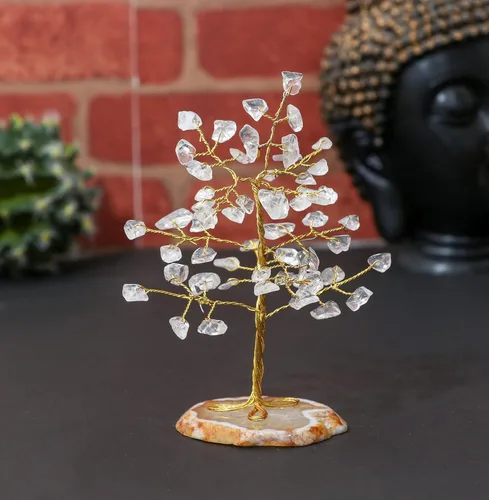 Miniatura 4 de Cuarzo transparente y mezcla de chakras, mini rebanada de piedras preciosas curativas naturales de cristal bonsái, árbol del dinero, Feng Shui