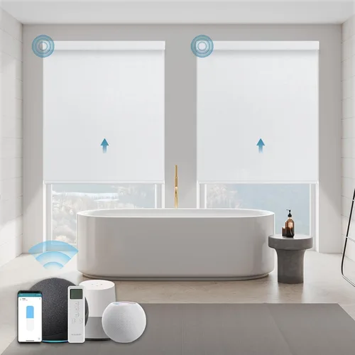 Miniatura 41 de Persiana Motorizada, Compatible con Homekit Thread-Enabled, Persianas Inteligentes 100% Opacas con Control Remoto, Persiana Enrollable Eléctrica