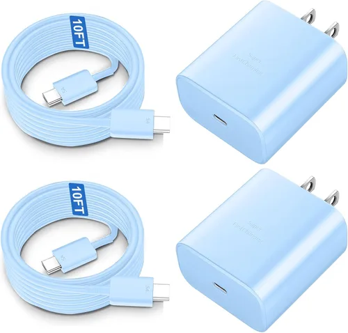 Miniatura 13 de Cargador rápido USB C de 45 W, cargador súper rápido de 45 vatios tipo C con cable de carga rápida Android de 6.6 pies para Samsung Galaxy S26