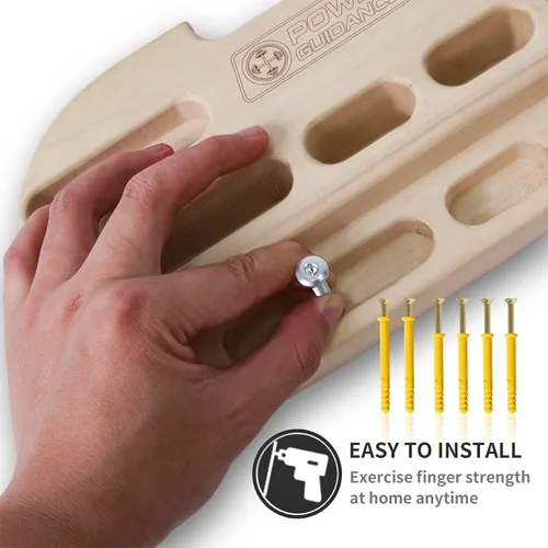 Miniatura 4 de POWER GUIDANCE Tabla de Agarre de Escalada en Roca, Fortalecedor de Manos de Madera, Ejercitador de Antebrazo para Escaladores y Atletas