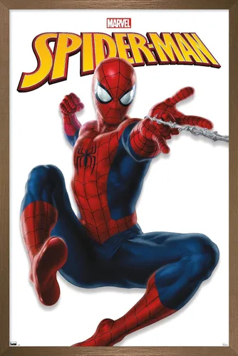 Miniatura 13 de Trends International Marvel Comics - Póster de pared de la serie Spider-Man, 22.4 pulgadas de largo x 14.7 pulgadas, versión enmarcada de madera