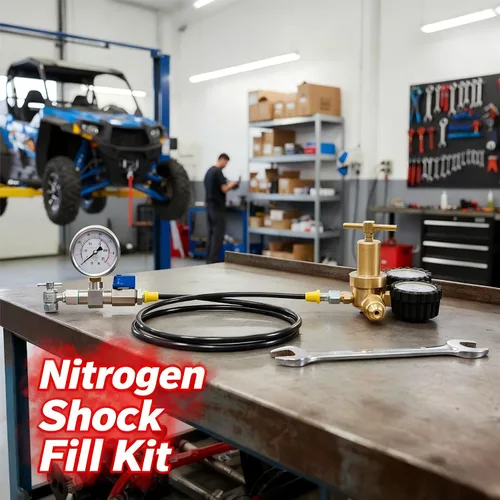 Miniatura 5 de Kit de recarga de nitrógeno ENYSAON con manómetro de nitrógeno de 700 psi y manguera flexible de alta presión de 10 pulgadas. Herramienta de recarga
