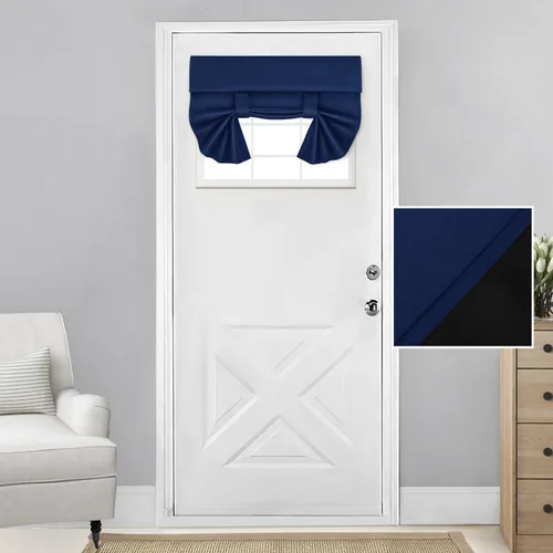 Miniatura 37 de HOMEIDEAS Cortinas 100% Opacas para Luces Laterales de Puerta Principal, Cubierta de Ventana de Puerta de Aula, Persianas de Privacidad
