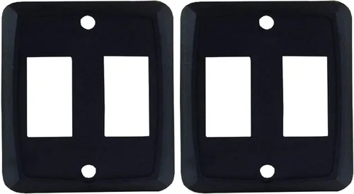 Miniatura 2 de JR Products 12885 Placa frontal negra de doble interruptor Negro