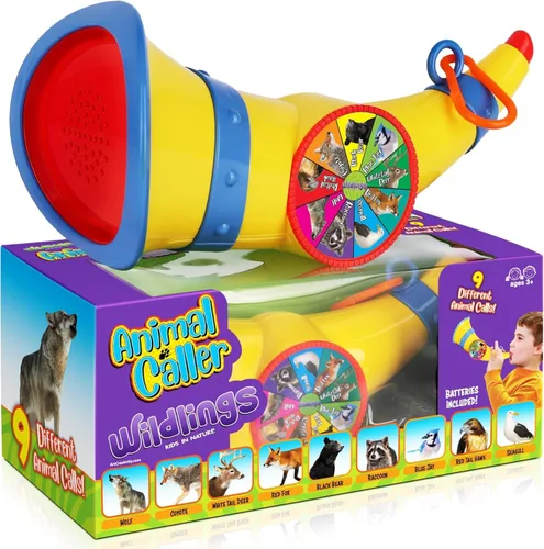 Wildlings - Llamador de animales para niños, juguete al aire libre para niños de 3, 4, 5, 6, 7 años, regalo de cumpleaños con 9 sonidos de animales