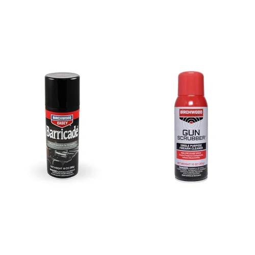 Birchwood Casey Barricade Rust Protection 10 fl. oz. y limpiador de pistola 10 oz. paquete de espray de limpieza de pistola