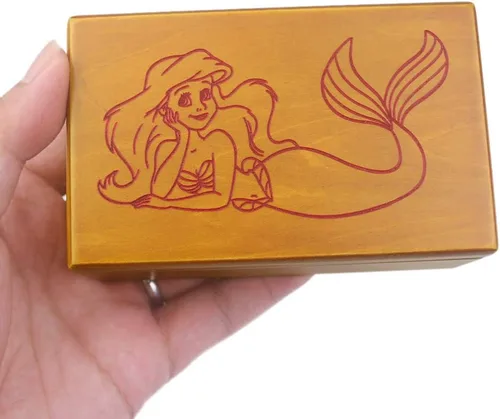 Miniatura 11 de ROSIKING Caja de música de madera con mecanismo de espejo, joyería tallada, cajas musicales, Navidad, cumpleaños, día de San Valentín, regalos Plays