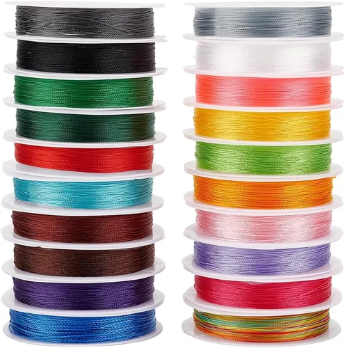 PH PandaHall 20 colores de 0.008 in de cuerda de abalorios china cordón de nudo trenzado de cuentas de hilo de pulsera de hilo de joyería hilo para
