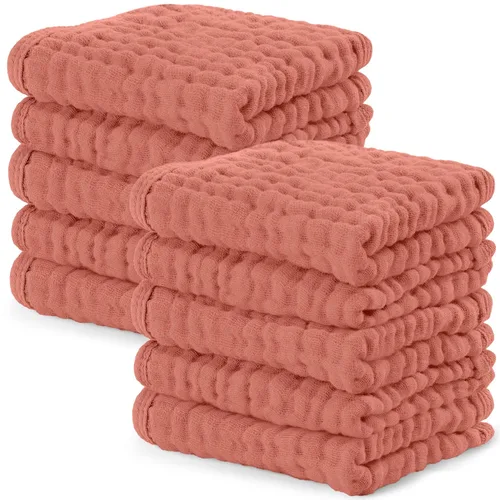 Miniatura 71 de Comfy Cubs - Juego de paños de muselina para eructos de 20 x 10 pulgadas, paquete de 10, tamaño grande, 6 capas, 100% algodón, absorbentes, seguros