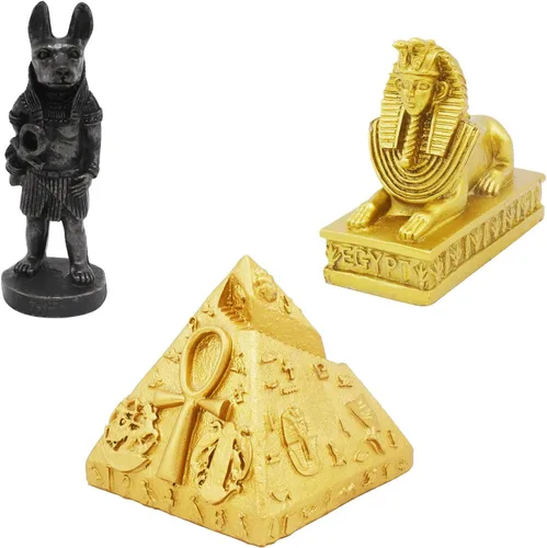 Miniatura 13 de Faraón del Antiguo Egipto para acuario, decoración de pecera, decoración (juego de 3) Esfinge, momia, sacerdote, cráneo, escultura, reptil, tortuga