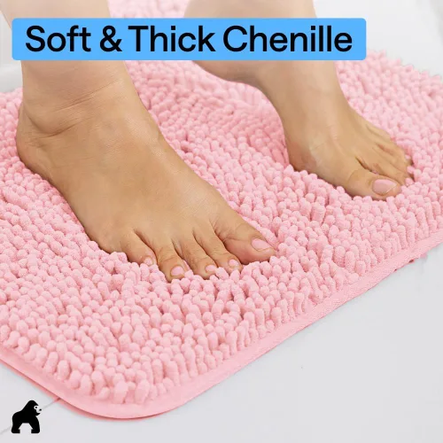 Miniatura 369 de Gorilla Grip - Tapete de baño de felpilla gruesa, suave y absorbente, secado rápido, de microfibra, con reverso de caucho, para piso de ducha, Nube