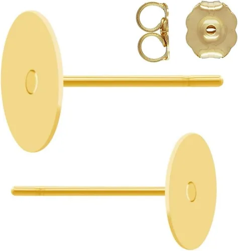 Miniatura 9 de Adabele 100 postes hipoalergénicos para aretes chapados en bronce antiguo de 0.118 pulgadas (0.118 in) para tablero plano pequeño, pegamento