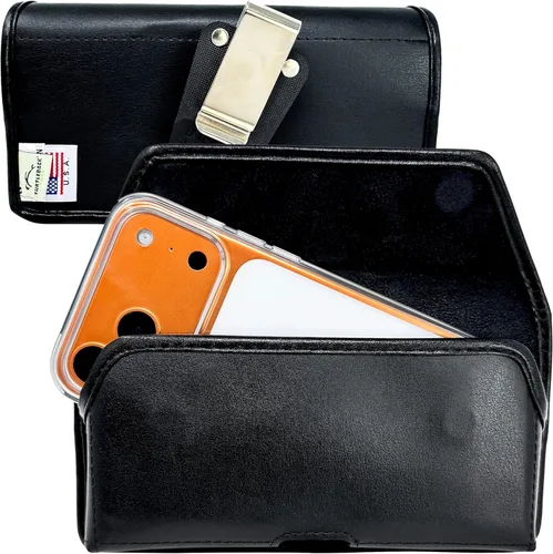 Miniatura 13 de Turtleback Clip para cinturón para iPhone 17 ProMax o 17 Plus - Grande - Se adapta con fundas de estilo voluminoso Defender - Nylon negro de alta